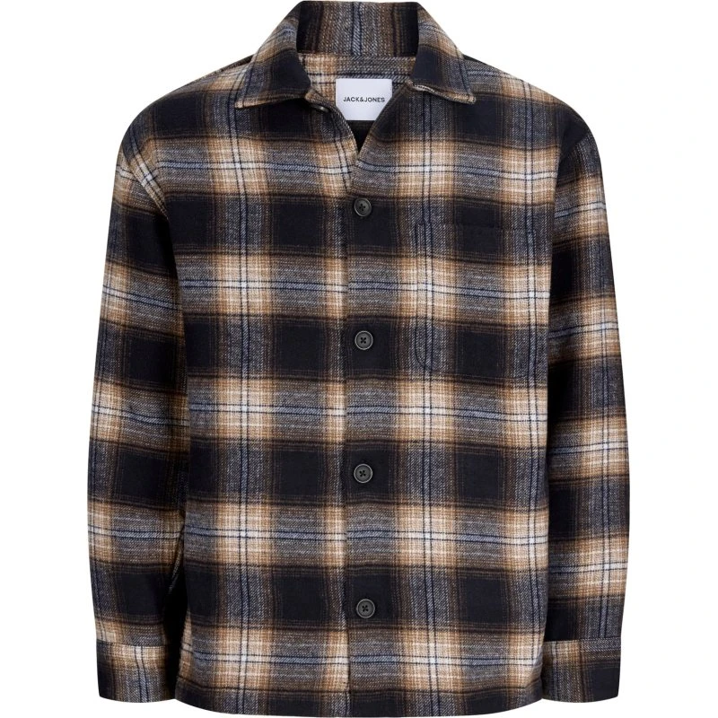 JACK & JONES JJESOHO OLLIE Overshirt - Natblå/Umbra/Hvid