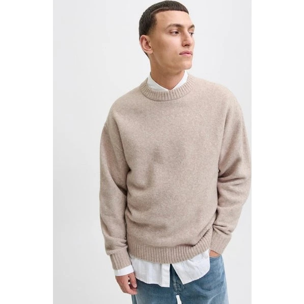 Jack & Jones Jjesoho Ollie Knit Crew Neck i beige-meleret