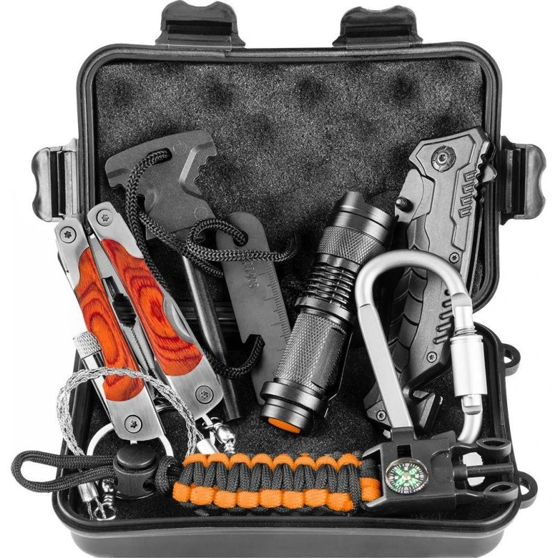 NEO TOOLS Multitool-tang 63-154 med 8-i-1 overlevelsessæt