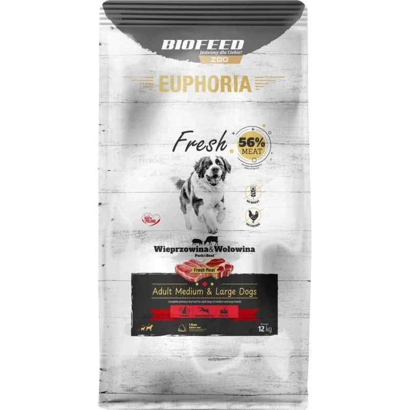 Biofeed Euphoria Fresh Adult Medium & Large Svin & Okse 12kg