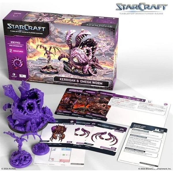 Kerrigan & Omega Worm - Zerg StarCraft Tabletop Miniatures