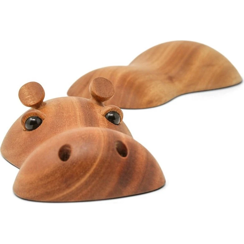 FableWood Hubert lille flodhest i mahogni træ (16 cm)