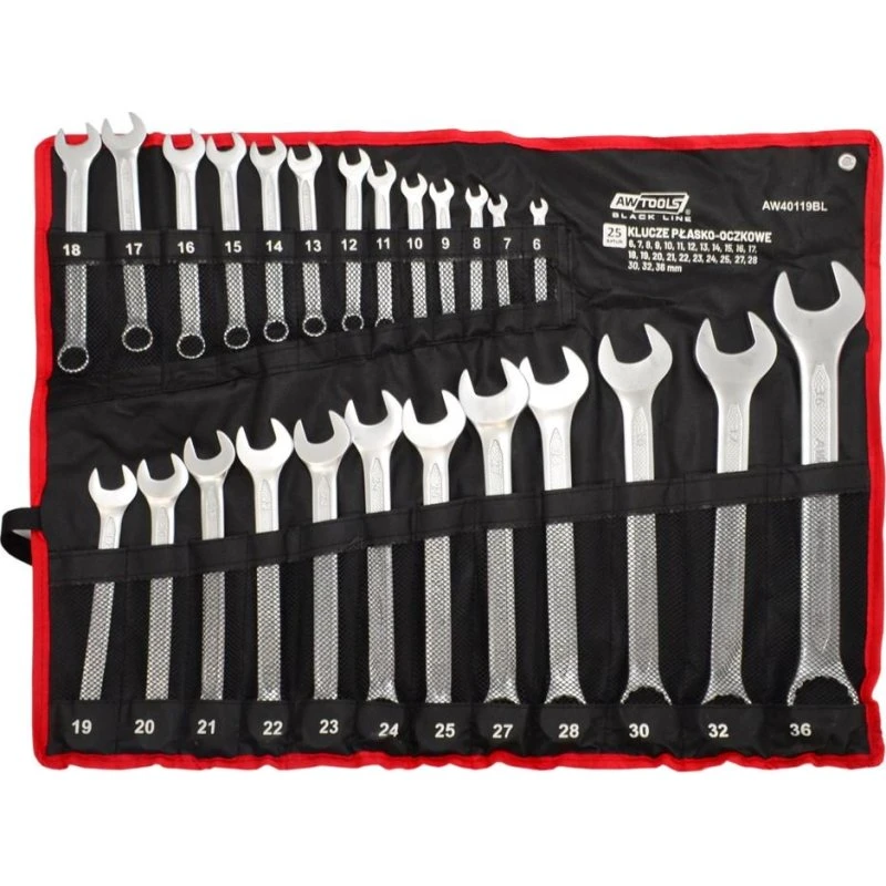 AWTOOLS Black Line Ringgaffelnøglesæt - 25 stk. (6-36 mm)