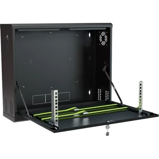 Væghængt rackskab CR19-3U-180-B - Sort