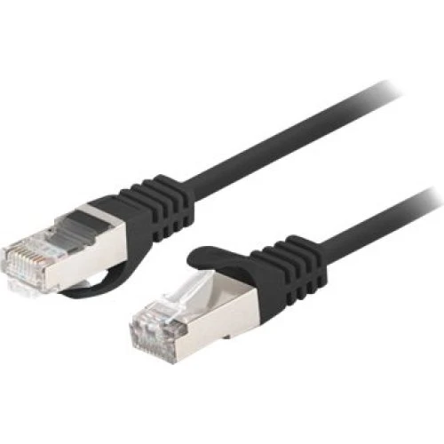 Lanberg CAT 6 Patchkabel F/UTP 25cm Sort RAL 9004 (10 stk)