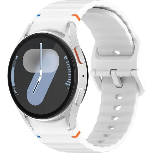 Samsung Watch 7 Silikone urrem - White med bølgemønster