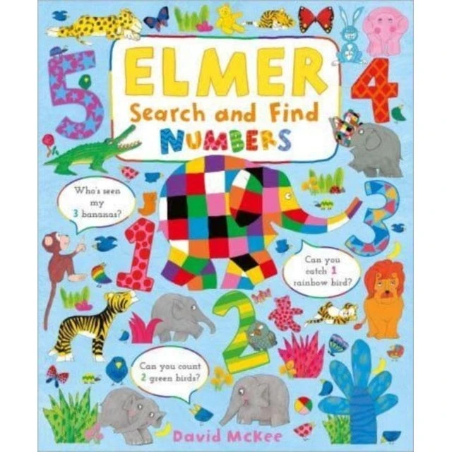 Elmer Search And Find Numbers - Board Book