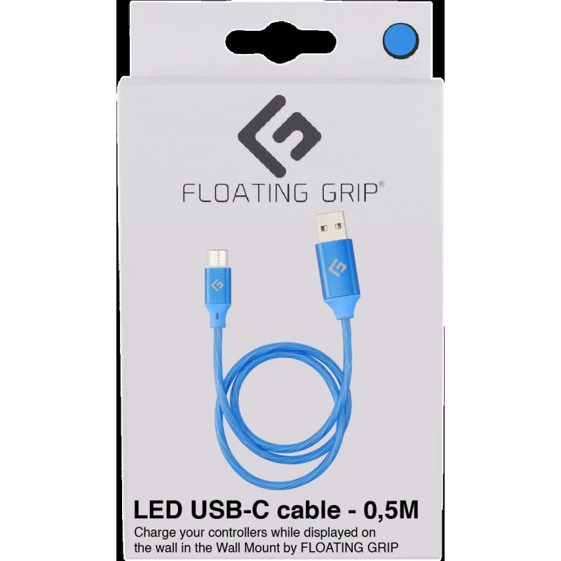 Floating Grip 0,5 m LED USB-C-kabel (Blå)