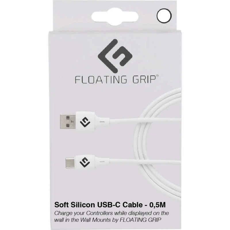 Floating Grip 0,5 m USB-C silikonekabel – Hvid
