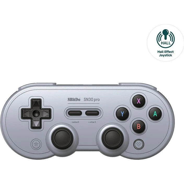 8BitDo SN30 Pro Hall Edition – Trådløs Retro-controller (Grå)