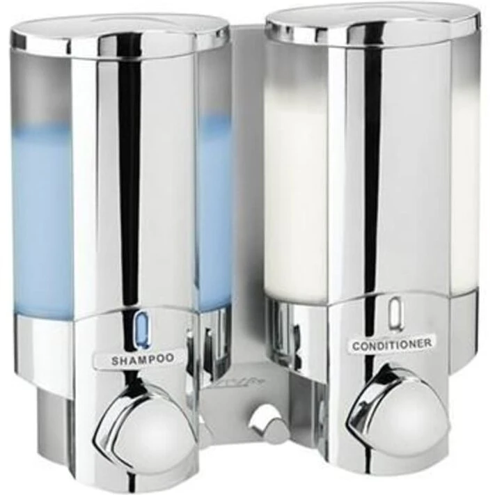 Hefe Aviva II sæbedispenser, krom, 2x350 ml