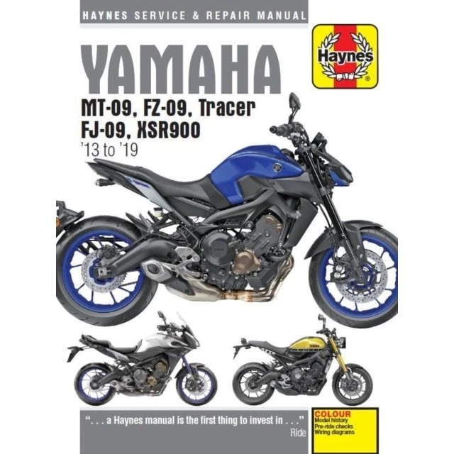 Yamaha MT-09, FZ-09, Tracer, FJ-09, XSR900 Haynes Manual (03-19)