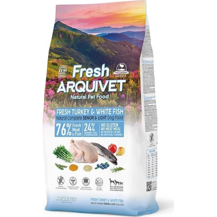 ARQUIVET Fresh Senior & Light Kalkun og Fisk - 10 kg