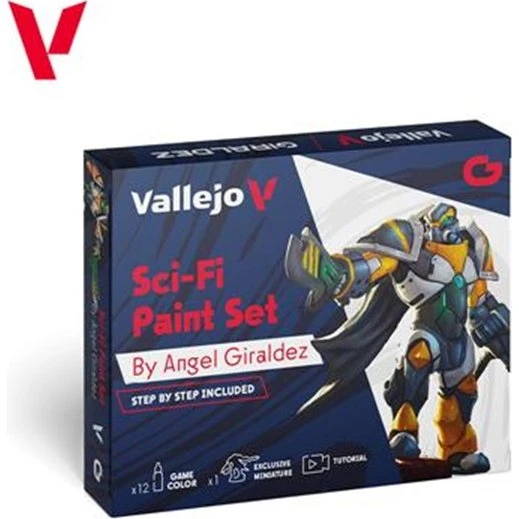Vallejo Game Color Sci-Fi Paint Set - 12 farver + figur (18ml)