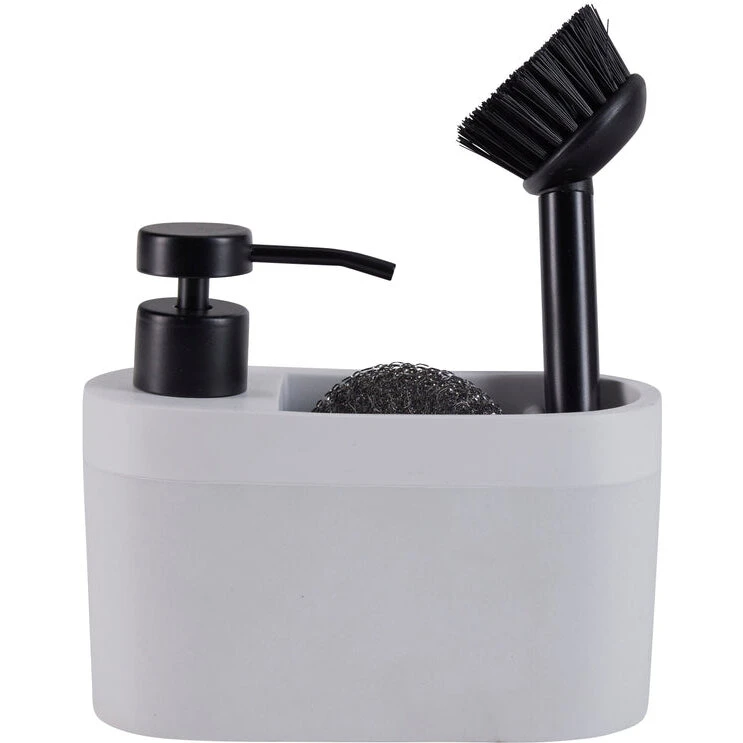 Bahne Sæbedispenser 3-i-1 med børste og svamp, hvid