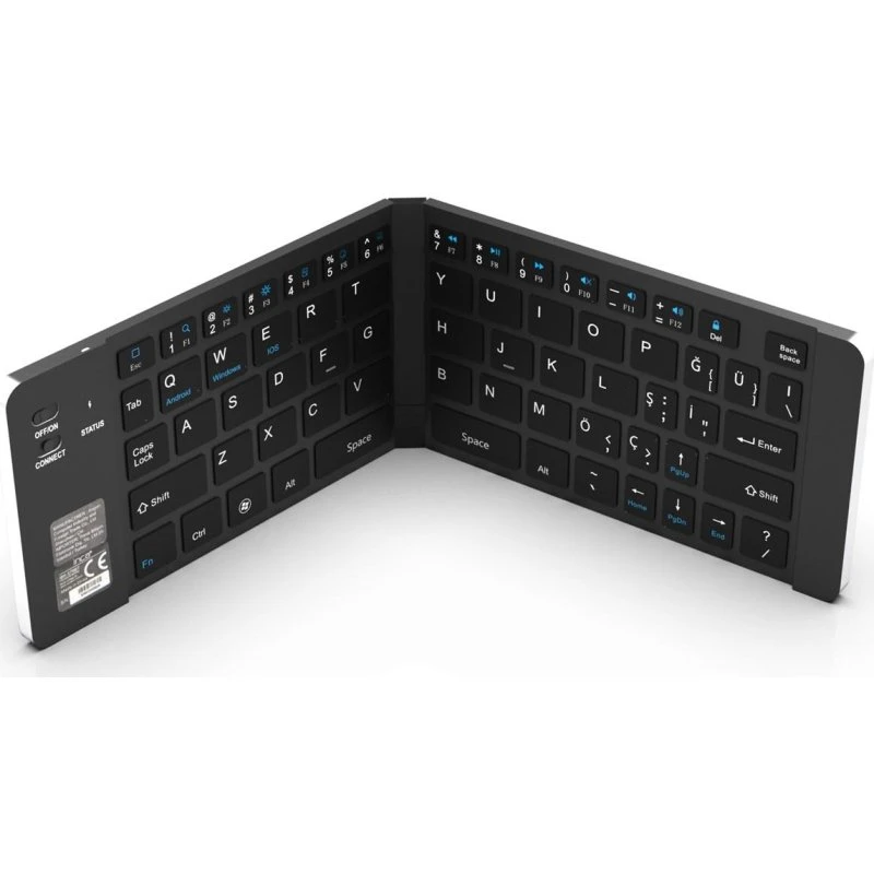 Inca IBK-579BT Foldbart Bluetooth-tastatur - Metallic Sølv