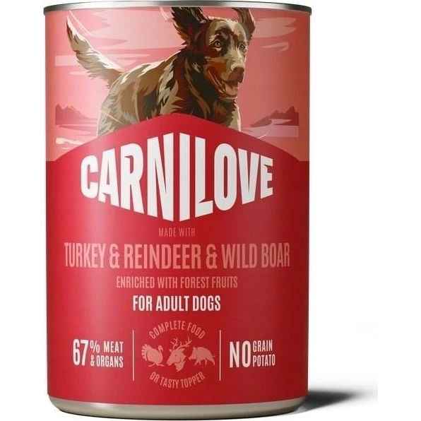 Carnilove Vådfoder til hunde: Kalkun, Rensdyr & Vildsvin - 400 g