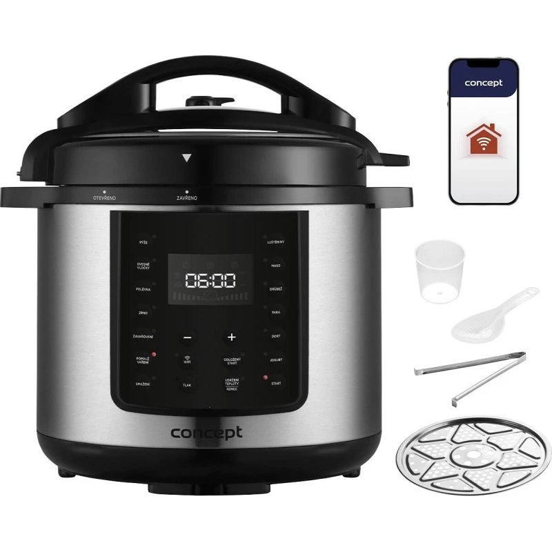 Concept CK8001 Multicooker 5,6L 1000W - Sort/Rustfrit stål