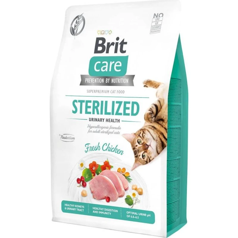 Brit Care Grain-Free Sterilized Urinary Kattefoder med kylling - 2 kg