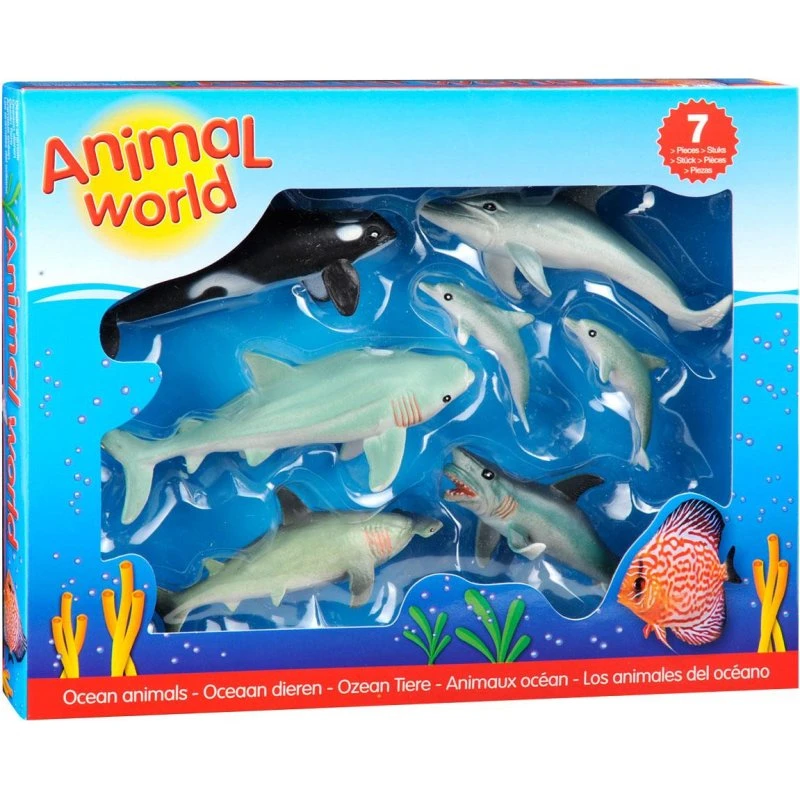 Johntoy Animal World Havdyr Legetøjsfigurer - 7 dele