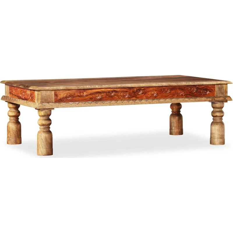 vidaXL Sofabord i massivt mango- og akacietræ, 110 x 60 x 38 cm