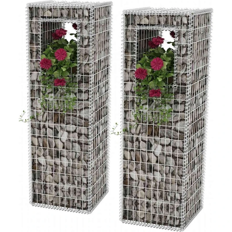 vidaXL Gabionkurv/plantekasse 2 stk. 50 x 50 x 160 cm