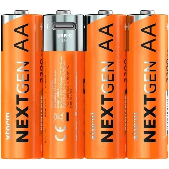 Xtorm XNG2AB4 Genopladelige AA-batterier med USB-C - 4 stk.