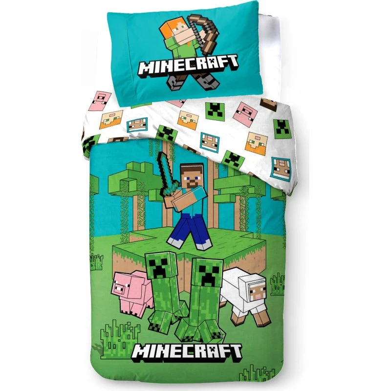 Minecraft sengesæt Jungle Explore 140x200 - 100% bomuld