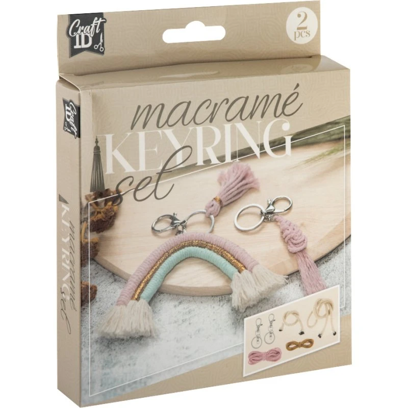 Craft ID CR1729GE Macrame Nøgleringe Kreasæt - 2 stk.