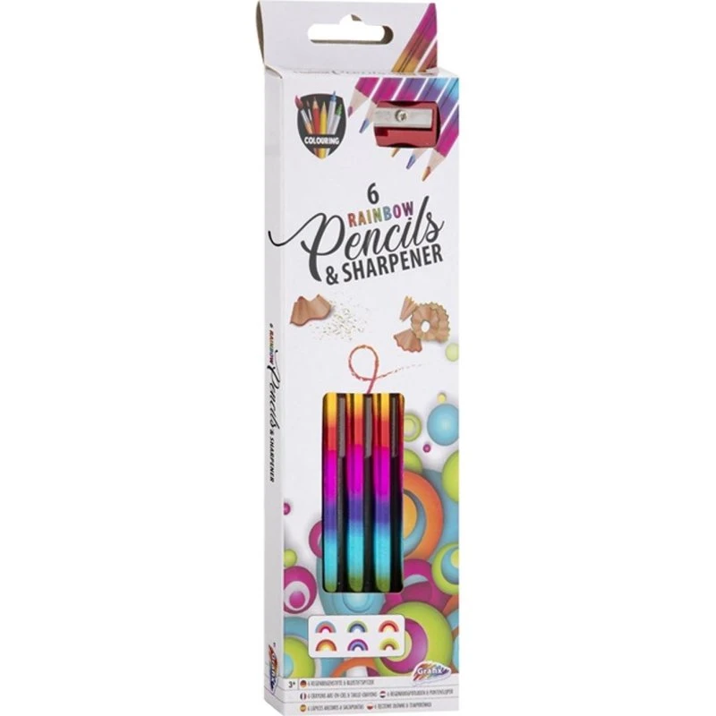 Grafix Rainbow Blyanter med Spidser - 6 stk.