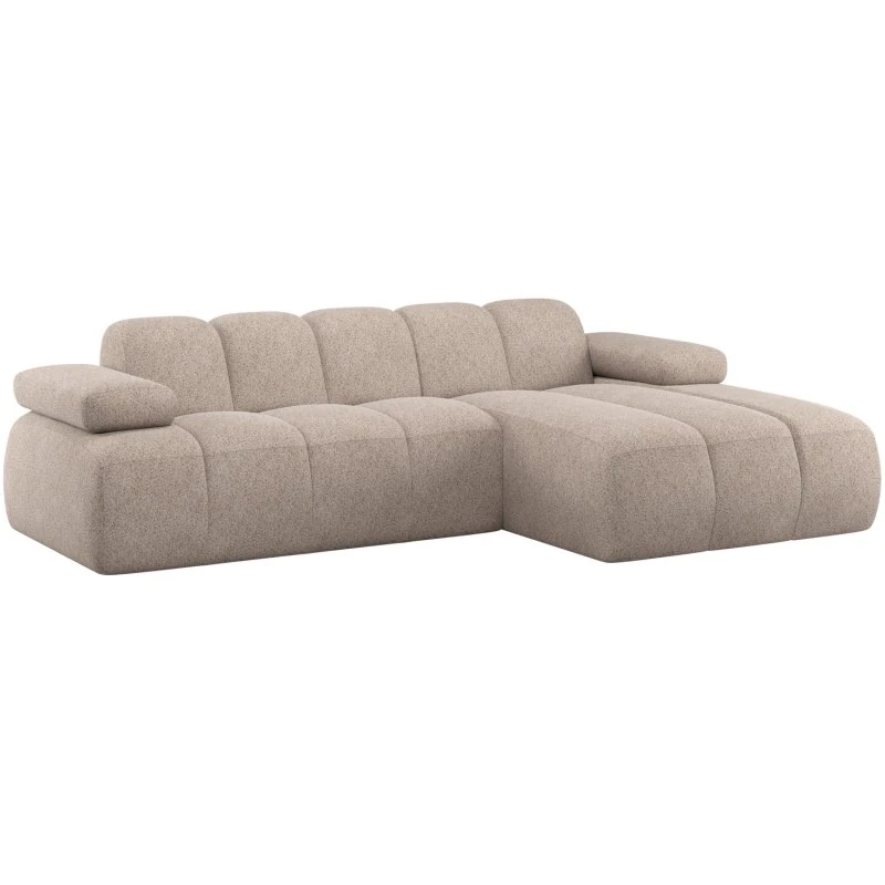 WOOOD Mojo sofa med chaiselong, højrevendt, mørk sand (284 x 160 cm)