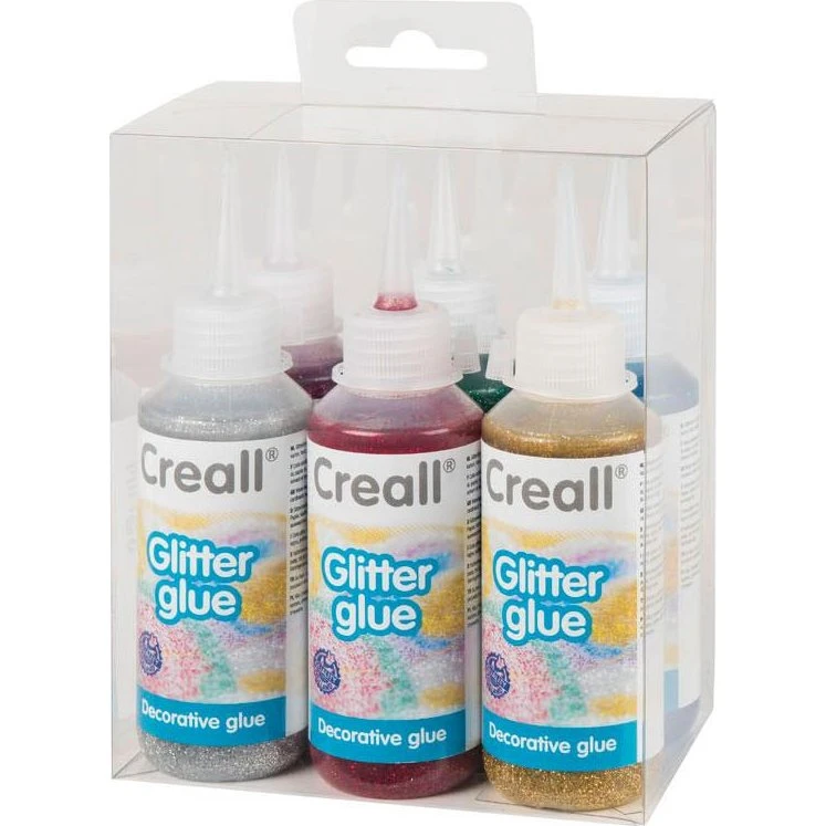 Creall Glitter Glue Set 6x100ml - 6 farver