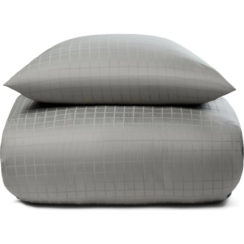 Økologisk sengetøj 140x200 cm GOTS bomuldssatin - Grå