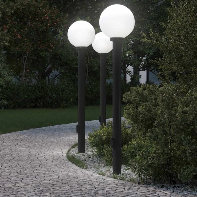 vidaXL Pullertlamper med stikkontakt, 3 stk., 120 cm, sort