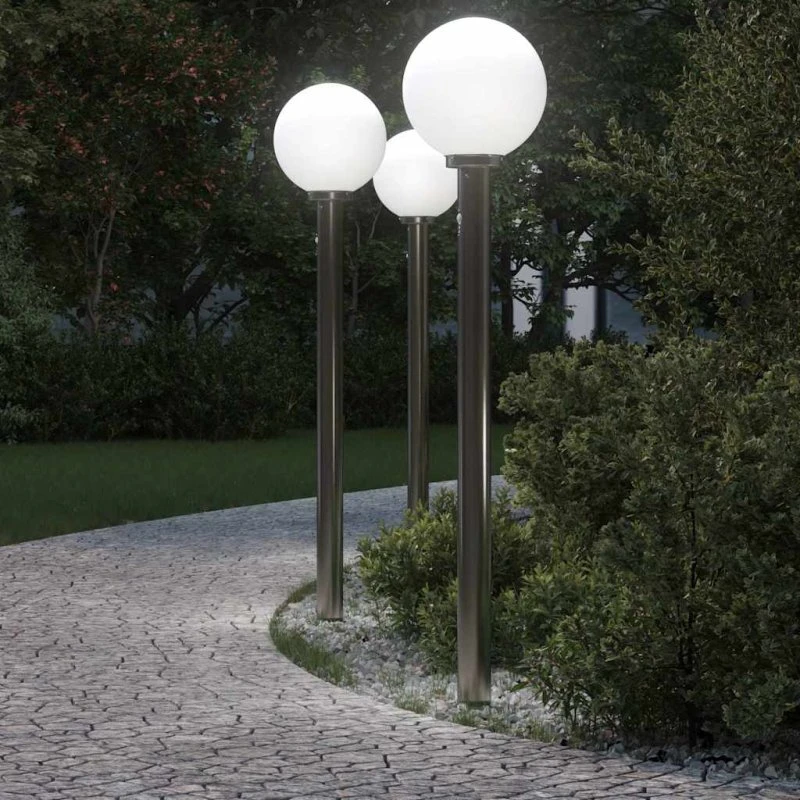 vidaXL Pullertlamper med sensor, 3 stk. 120 cm, rustfrit stål