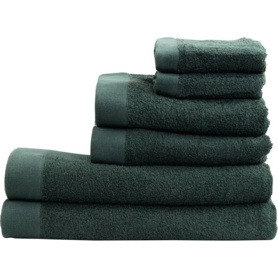 By Borg håndklædepakke 6 stk – 100% bomuld, mørkegrøn