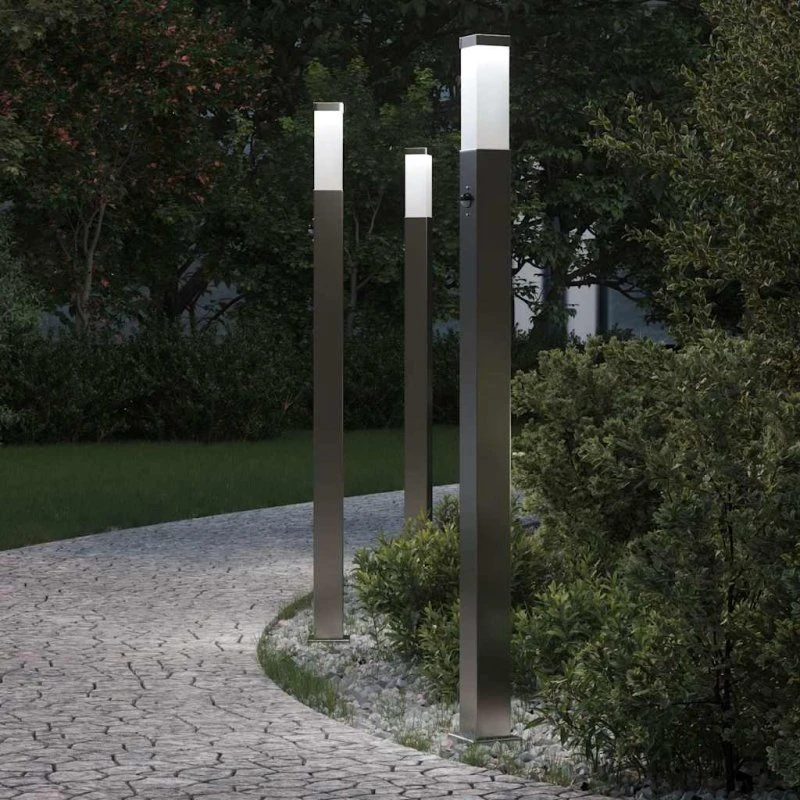 vidaXL Pullertlamper med sensor, 3 stk, 110 cm, rustfrit stål