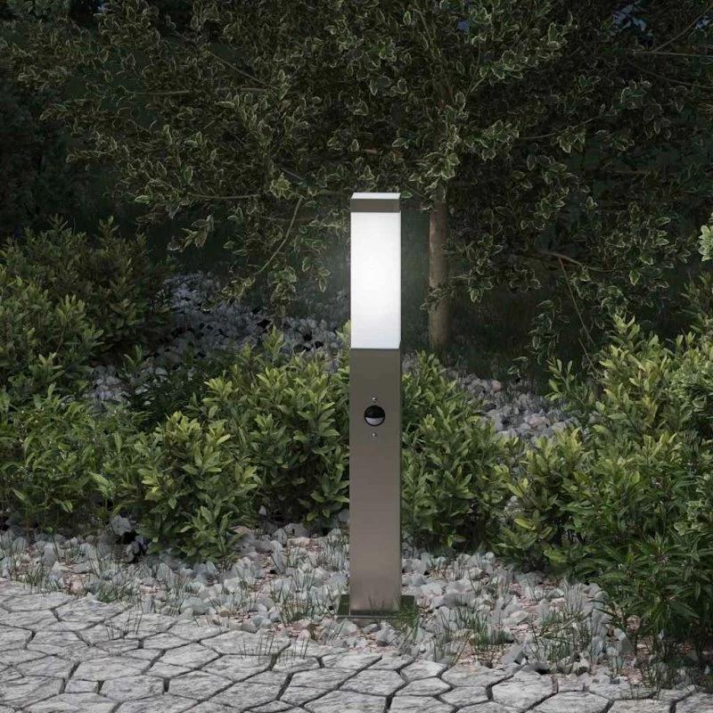 vidaXL Pullertlampe med sensor i rustfrit stål, 50 cm