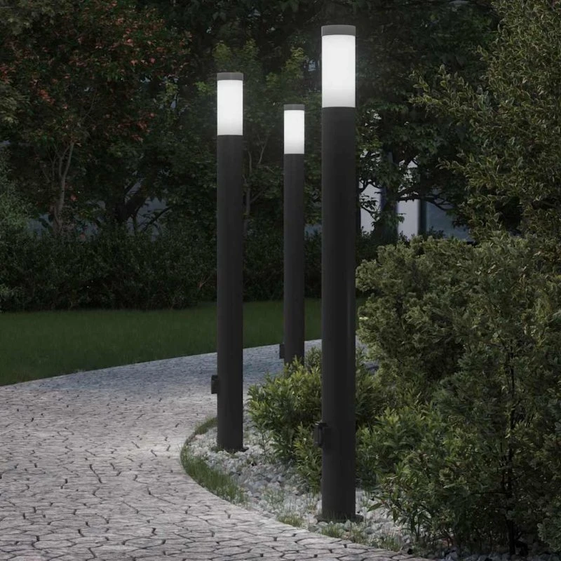 vidaXL Pullertlamper 3 stk. 110 cm i rustfrit stål med stikkontakt
