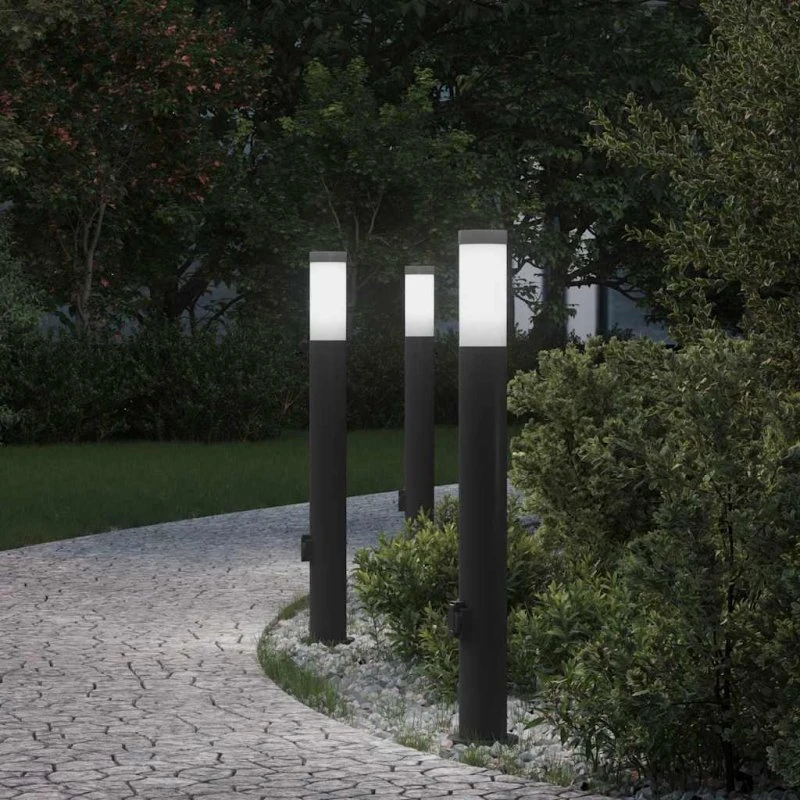 vidaXL Pullertlamper 3 stk. 80 cm rustfrit stål med stikkontakt