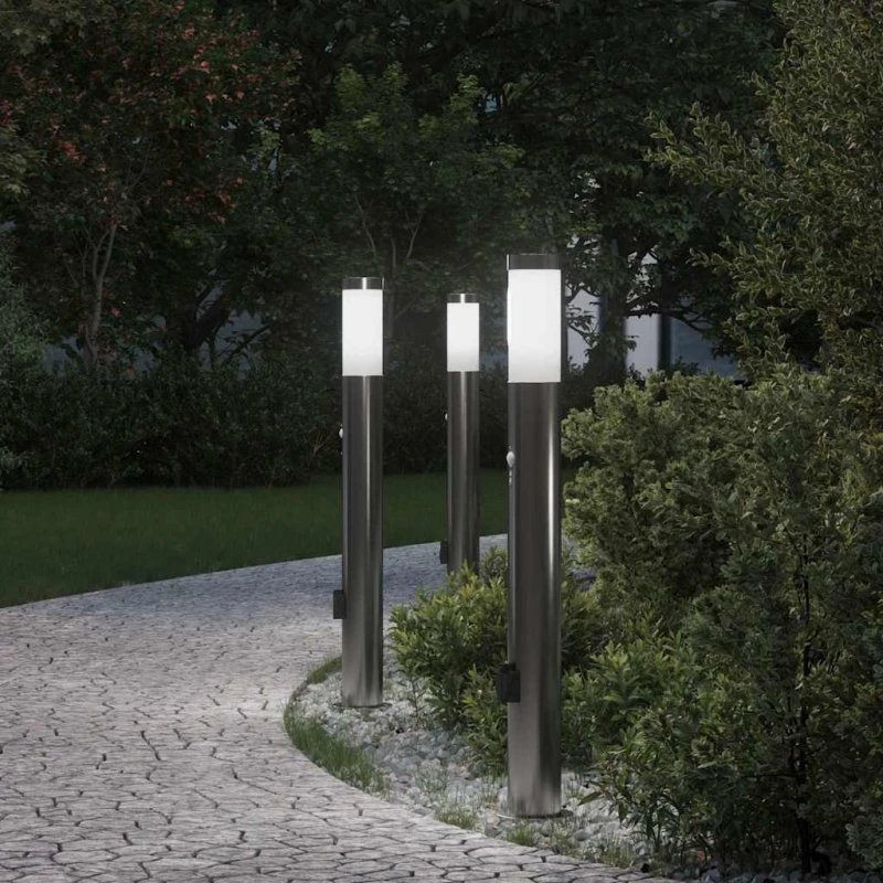 vidaXL Pullertlamper 3 stk. 80 cm rustfrit stål med sensor og stikkontakt