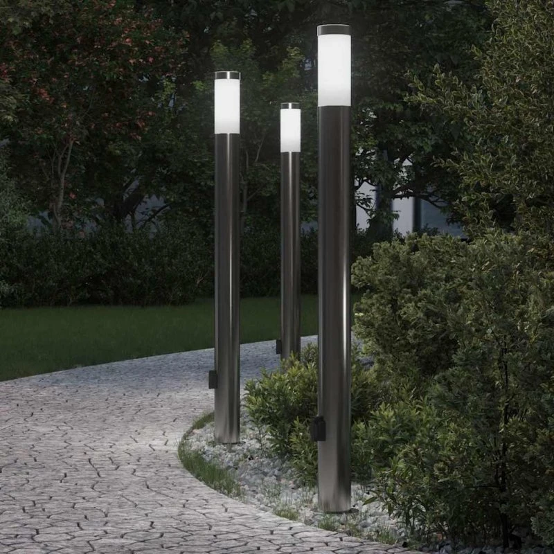 vidaXL Pullertlamper 3 stk. 110 cm i rustfrit stål med stikkontakt