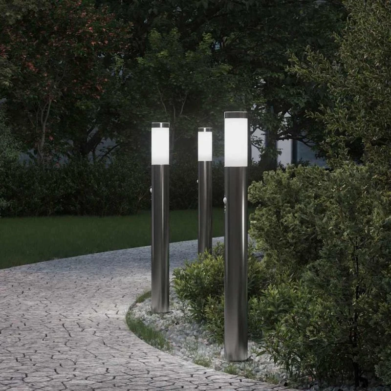 vidaXL Pullertlamper med sensor, 3 stk. 80 cm, rustfrit stål