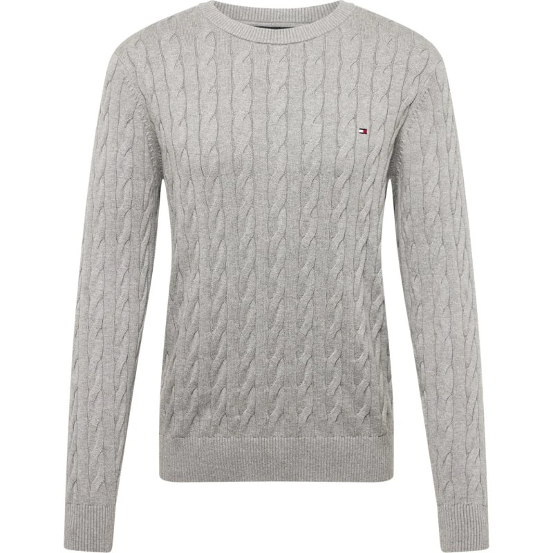 Tommy Hilfiger Classic Cable Crew Neck Pullover - Gråmeleret