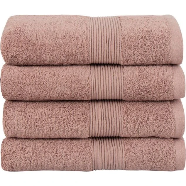 Økologisk håndklæde 50x100 cm – GOTS 650 g/m², støvet rosa