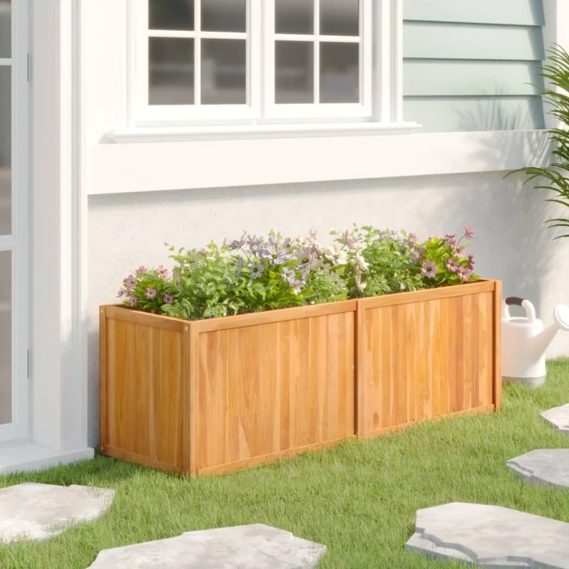 vidaXL plantekasse i massivt teaktræ 150x50x50 cm