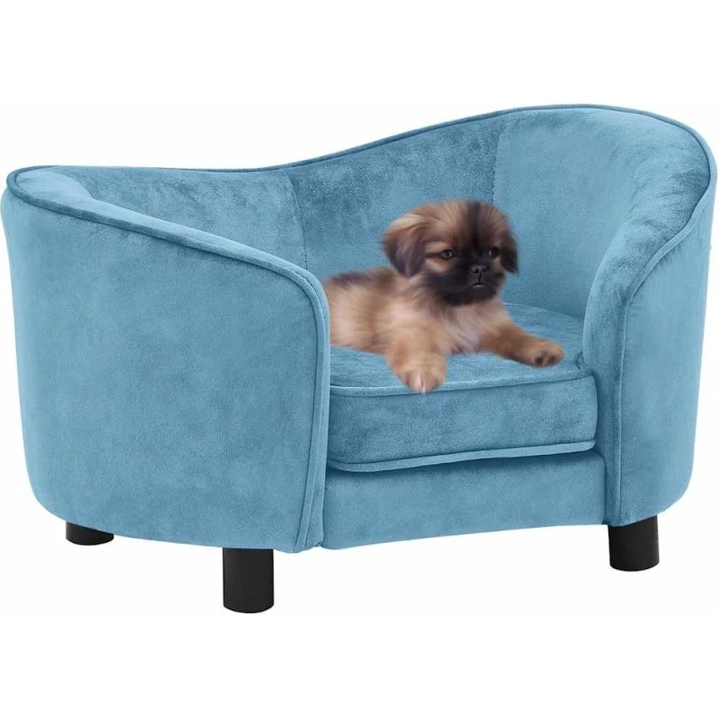 vidaXL Hundesofa i plys, turkis, 69x49x40 cm
