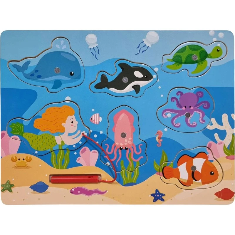 Playwood Træpuslespil og Fiskespil med 7 brikker