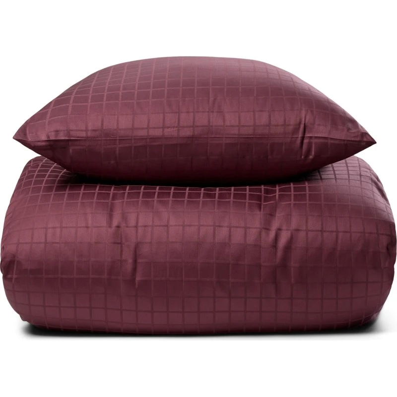 Økologisk bomuldssatin sengesæt 140x220 - Blomme (GOTS)