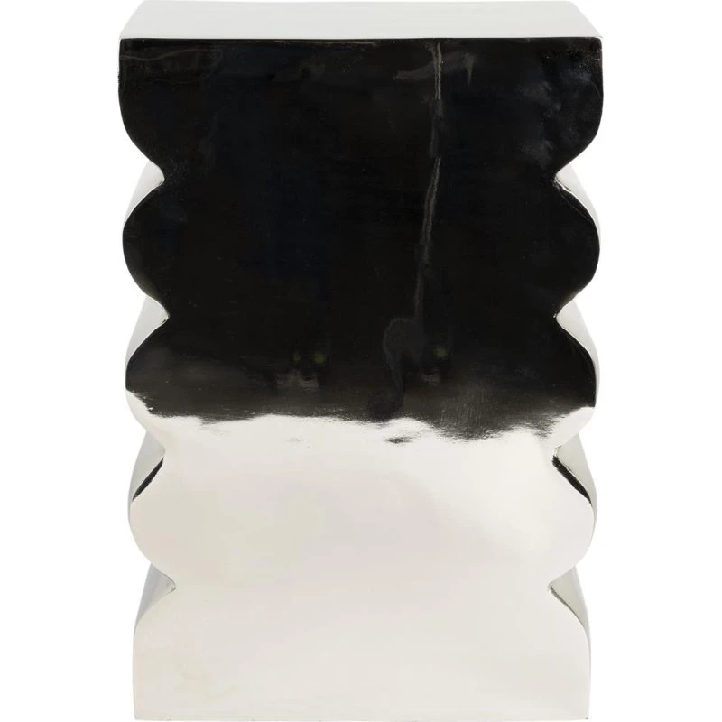 Zuiver Curves skammel i kulsort aluminium H45x30x21 cm